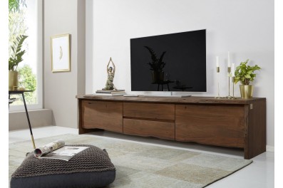 WOODLAND TV asztal 220x50 cm, sötétbarna, akác
