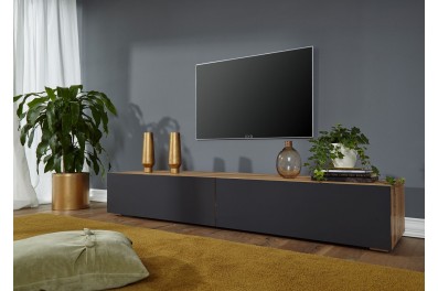 FRANKFURT TV asztal 195x52 cm, tölgyfa, szürke
