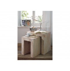 NATURE WHITE príručný stolík #12 lakovaný agátový nábytok