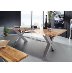 DARKNESS Étkezőasztal 180x100cm X-lábak - természetes