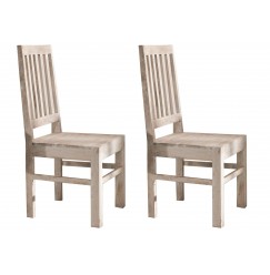 WHITE WOOD szék, 2 szett, festett akác