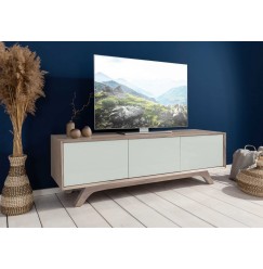 TROMSO TV-tábla akác 160x45x50 barna-fehér, lakkozva