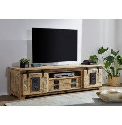 IRON TV asztal 180x55 cm, mangó, természetes