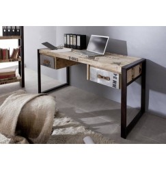 FABRICA íróasztal, öntvény és mangófa, mintás