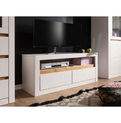 ALBURY TV szekrény 110x49 cm, fenyőfa, fehér