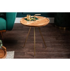 Kisasztal CLEVO 41 cm - természetes, arany